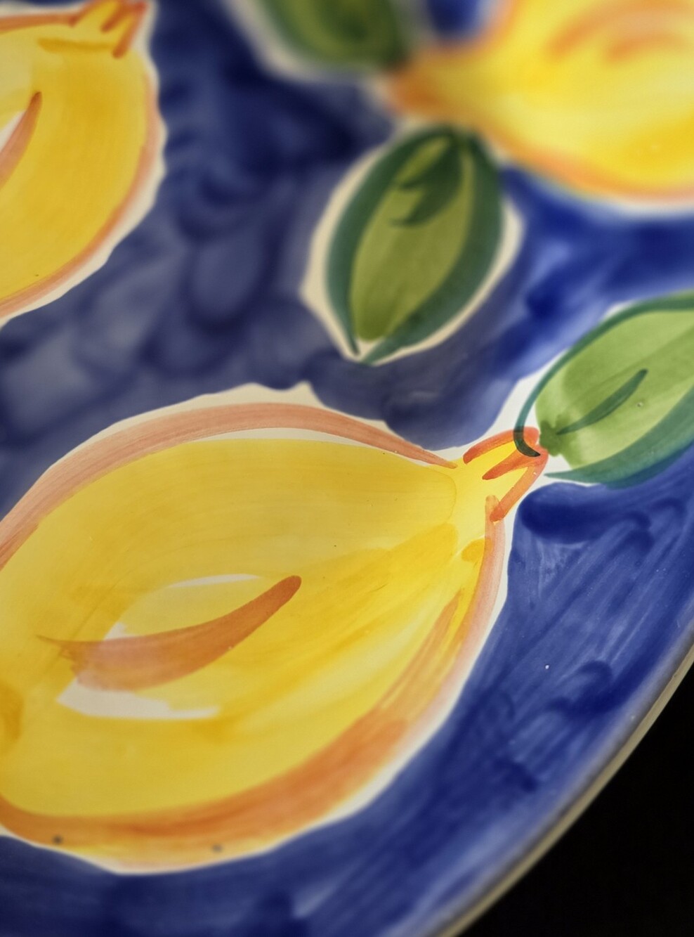 Eduardo Alves & Filhos Portugal Hand Painted Lemon 14” Serving Platter - Picture 5 of 11